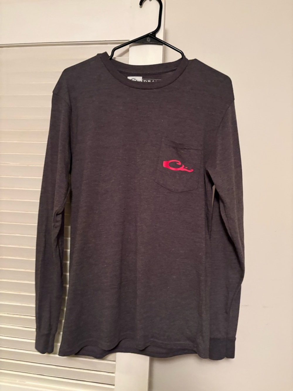 Drake Dark Charcoal Crewneck Tee with White Logo Print